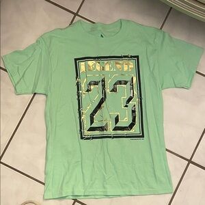 Mint Green Graphic T-Shirt with Legend 23 Print